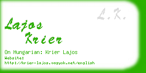 lajos krier business card